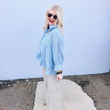 Oddi Blue Striped Button-Up