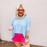 Spotted on You Top (Blue/Cream)