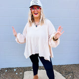 Oddi Cream V-Neck Top