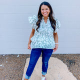 Sage & Sweet Ruffle Top