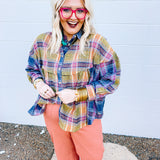 Meet Me in October Colorful Plaid Top