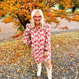 AnnieWear Rose Print Mini Dress