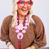 Rahya Jewelry Designs: Pink Rose Flower with Light Pink and Hot Pink Tassels