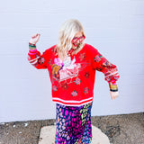 Queen of Sparkles Vintage Poinsettia Santa