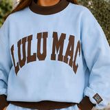 LULU MAC MockNeck Two Tone: Light Blue with Brown