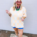 Stylive Check Point Top Yellow/Cream