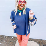 Plaid Patch Waffle Top