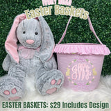 Easter Basket: Pink Gingham with Ruffle
