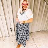 Rich Hippie Plaid Uneven Midi Skirt
