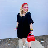 Oddi Velvet Time Black Mini Dress