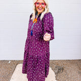 Briar Rose Plum Floral Midi Dress