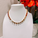 Plano Pink Fall Multicolor Swarovski Crystal Necklace