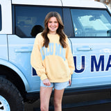 LULU MAC: Polka Dot Appliqué Crew in Butter