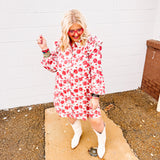 AnnieWear Rose Print Mini Dress