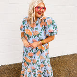 Entro Blue Bloom Dress