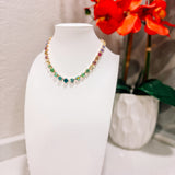 Plano Pastel Fall Multicolor Swarovski Crystal Necklace