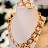 Gold Horse Bit Earring