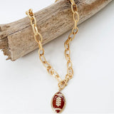 Virtue Brown Football on Etched Chain