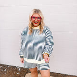 Stylive Sloane Stripe Top-Ivory/Black/Yellow