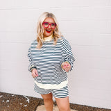 Stylive Sloane Stripe Top-Ivory/Black/Yellow