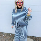 Stripe It Up Pants - Black/Blue
