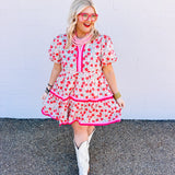 Entro Red Ditzy Floral Dress (+)