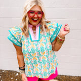 Entro Jaded Blooms Top