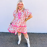 Entro Red Ditzy Floral Dress (+)