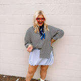 Queen Striped Top (Black/Cream)