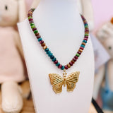 HD: Fall Multi Beaded Butterfly Necklace