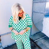 Stylive Checkers White/Green Top