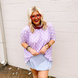 Spotted on You Top (Lilac/Cream)