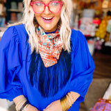 Hart Design Red + Black Fringe Scarf