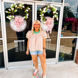 Oddi Pink and Olive Top