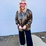 Oddi Metallic Leopard Holliday Top