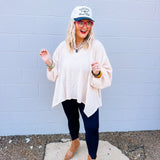 Oddi Cream V-Neck Top
