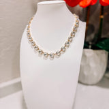 Sophia White Crystal Necklace (Gold Plated)