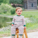 Jellybean Patrick Romper Tan/Green