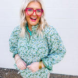 Autumn Meadow Olive Floral Top