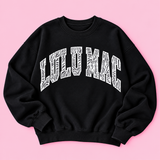 LULU MAC Zebra Print Logo Crew: Black
