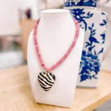 Hart Designs: Mini Chunky Zebra Mauve Bubble Beads Necklace
