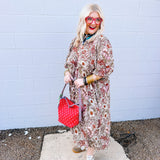 Oddi Beige Floral Maxi Dress