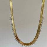 RHINESTONE HERRINGBONE NECKLACE