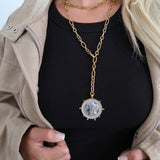 TWO TONED WRAP AROUND COIN NECKLACE