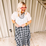 Rich Hippie Plaid Uneven Midi Skirt