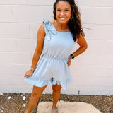 Oddi Romper in Blue Bell