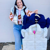 Puffy Vest in Silver