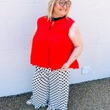 Stylive Sweet Spot Polka Dot Ruffle Pants: White/Black