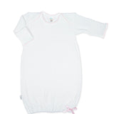 Paty Knit Overlap Shoulder Gown Pink Trim