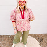 Burgundy Blooms Floral Top